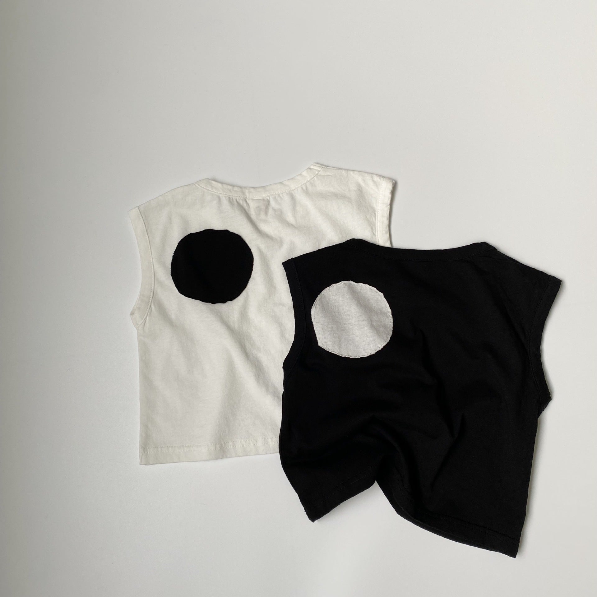 Children's cotton and linen back patch vest
