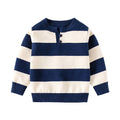 Stripe Versatile Knitwear Lazy Half-Open Collar Buttoned Inner Layer Lightweight Sweater Trendy