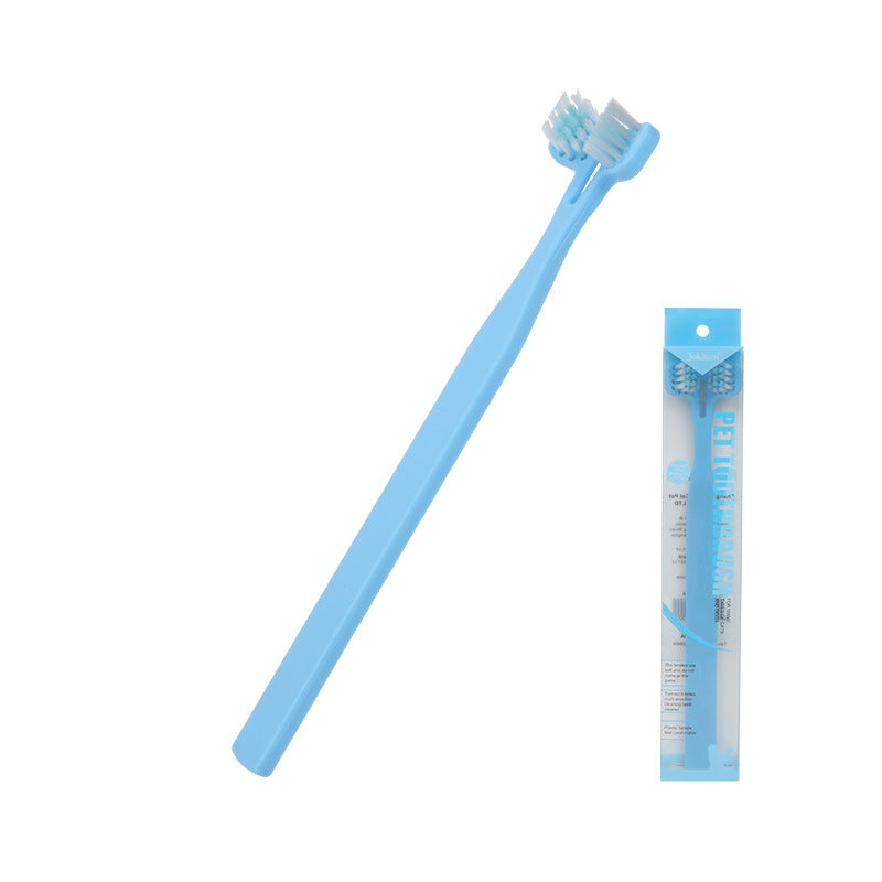 1pc Double-Headed Dog Toothbrush with Long Handle