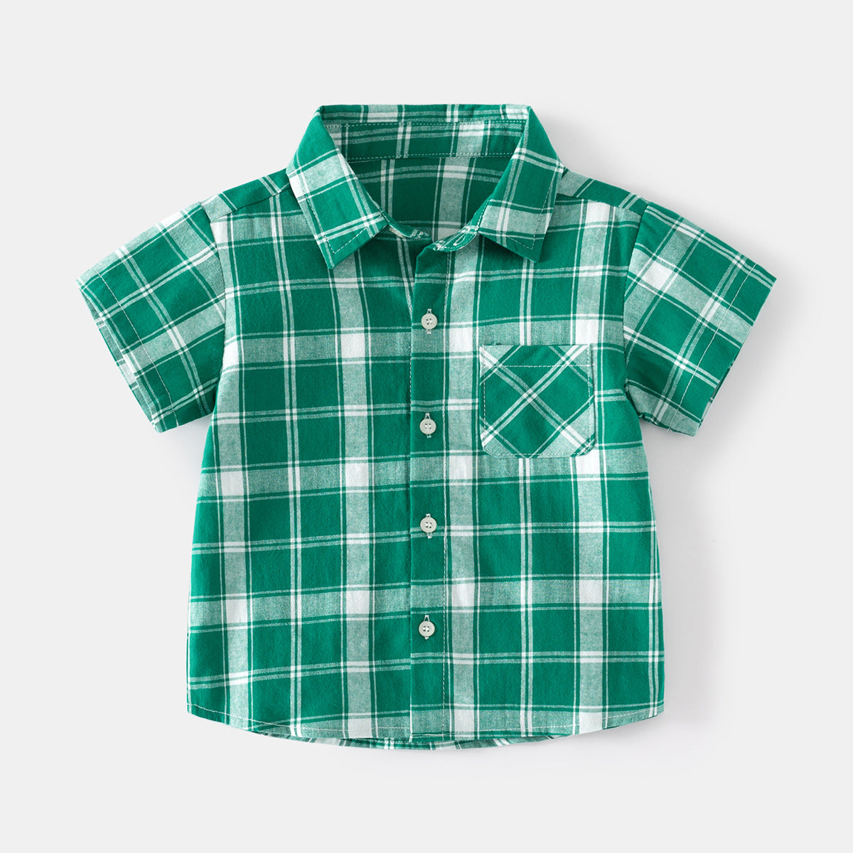 Short Sleeve Shirt for Kids, Soft and Skin-Friendly Casual Flip Collar