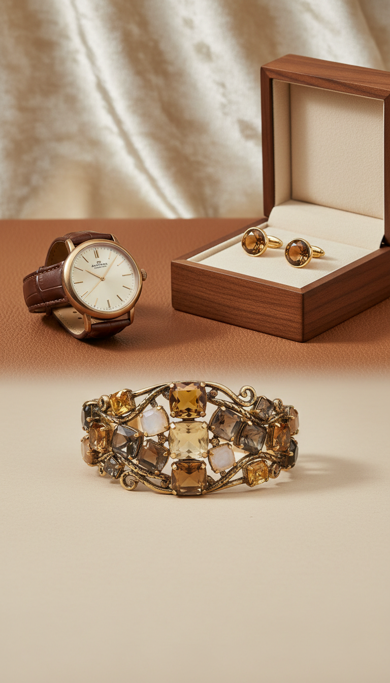 Gem-Accented Statement Cuff Bracelet