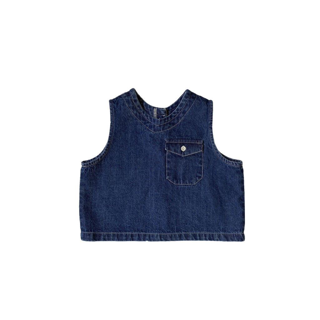 Sleeveless soft denim vest