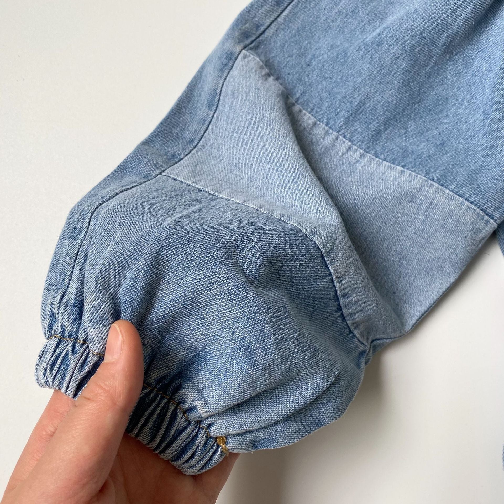 Children's patchwork drawstring jeans