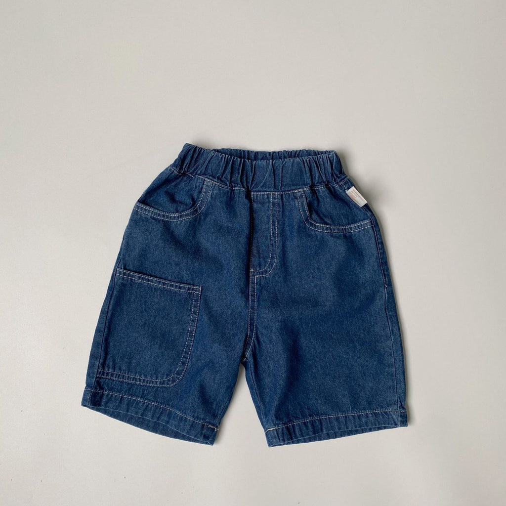 Children's front pocket denim 7-inch pants