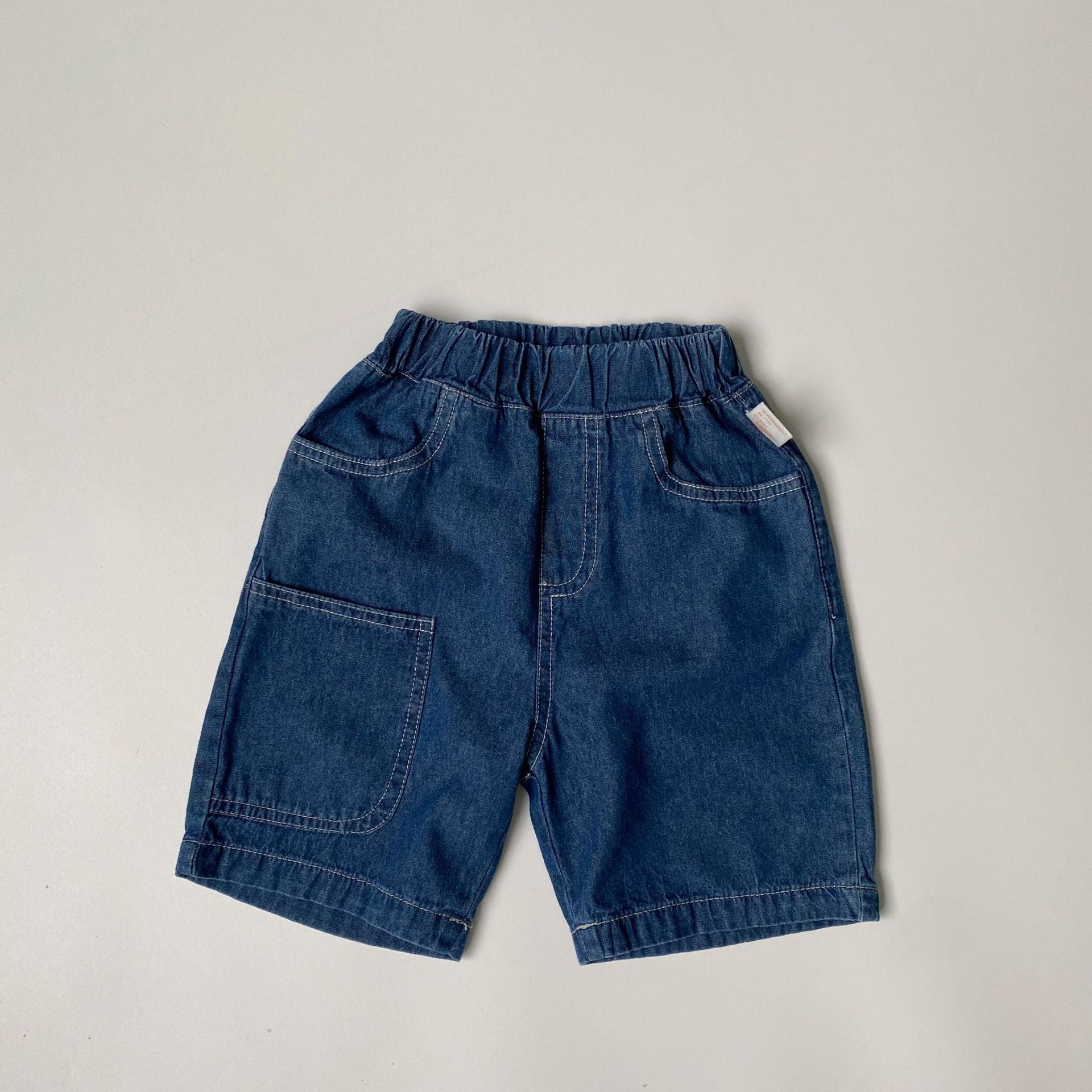 Children's front pocket denim 7-inch pants