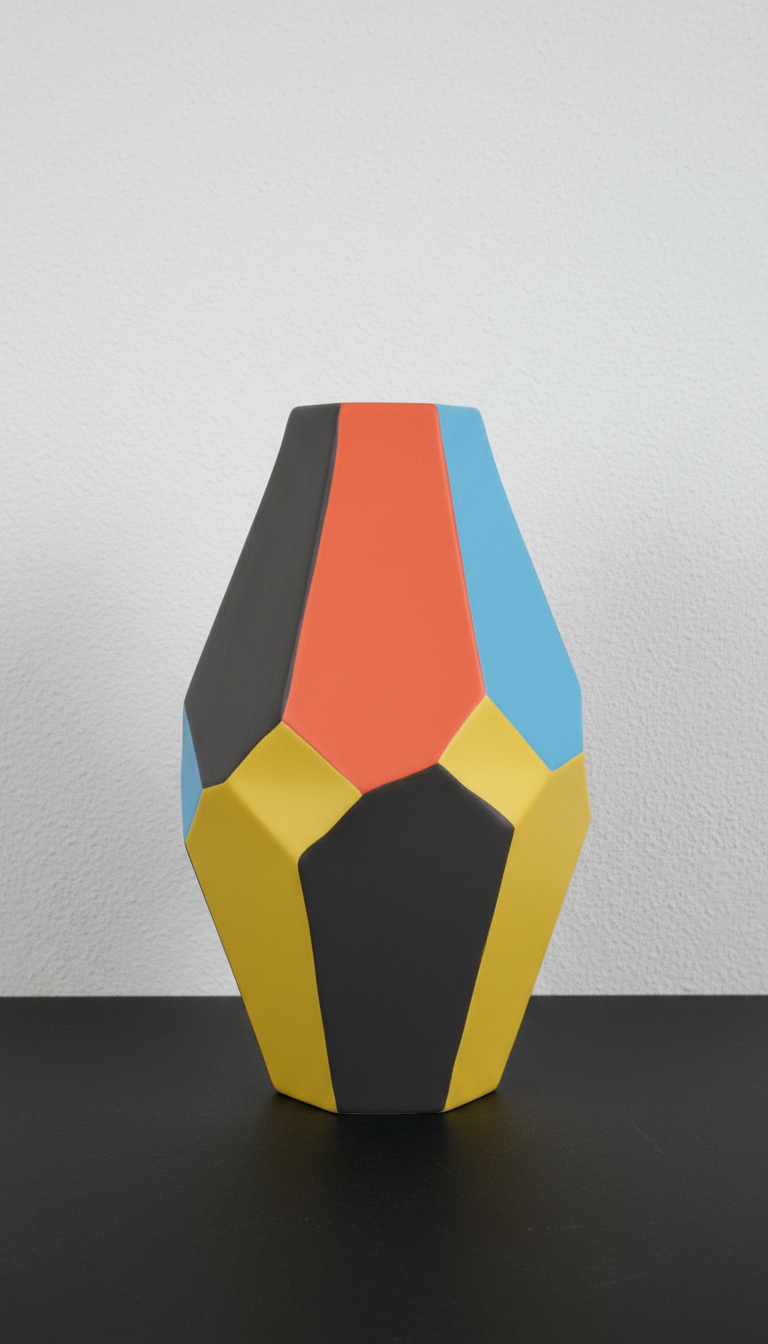 Sculptural Geometric Ceramic Vase