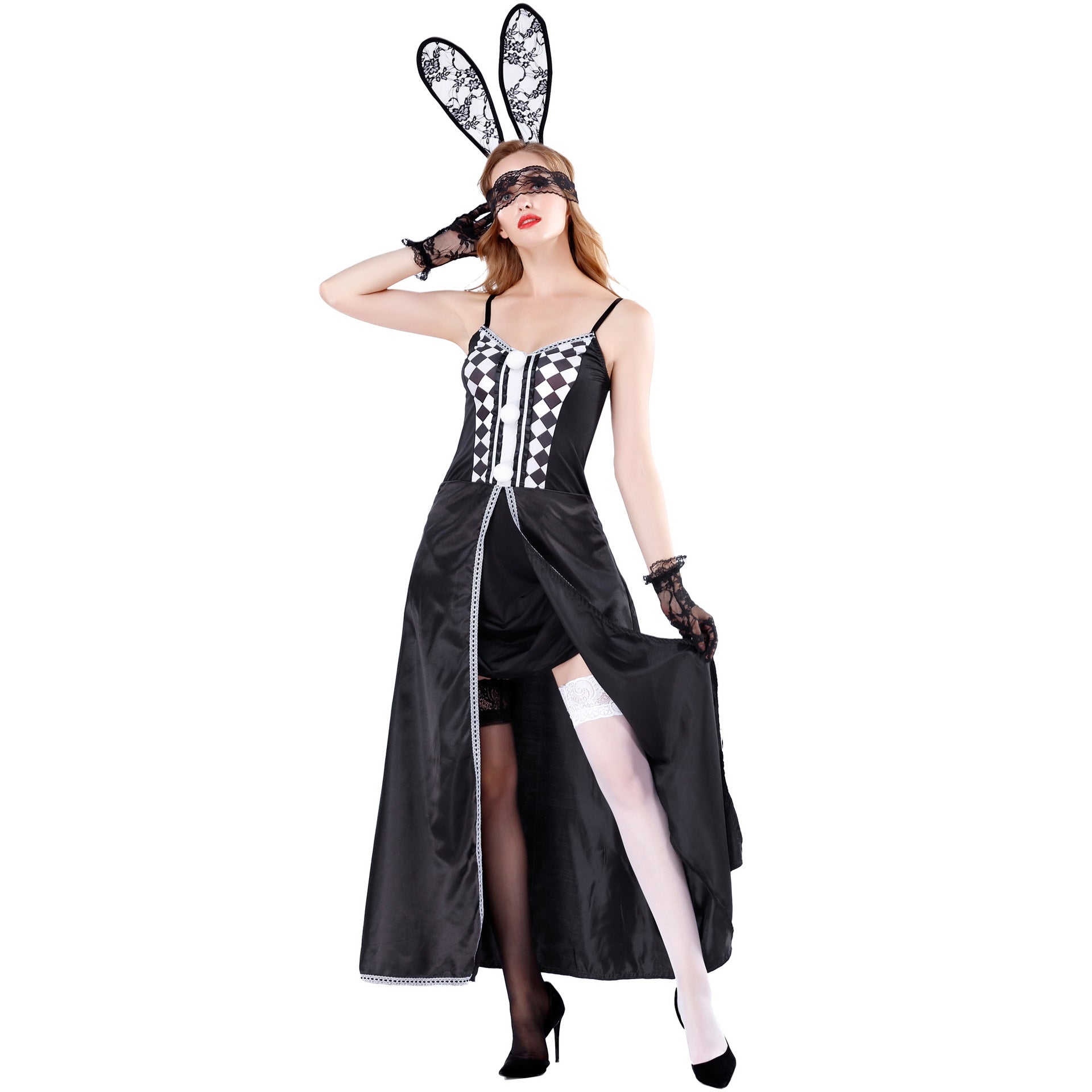 Festival Rabbit Costume Dress Set for Women Cosplay Party Queen Bunny Outfit