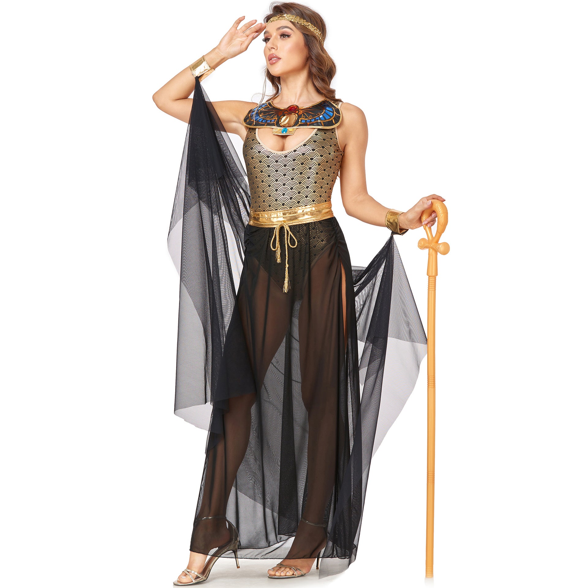 Greek Egyptian Goddess Halloween Medieval Court Cosplay Stage CostumeParty Outfit