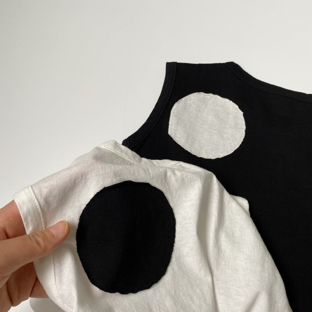Children's cotton and linen back patch vest