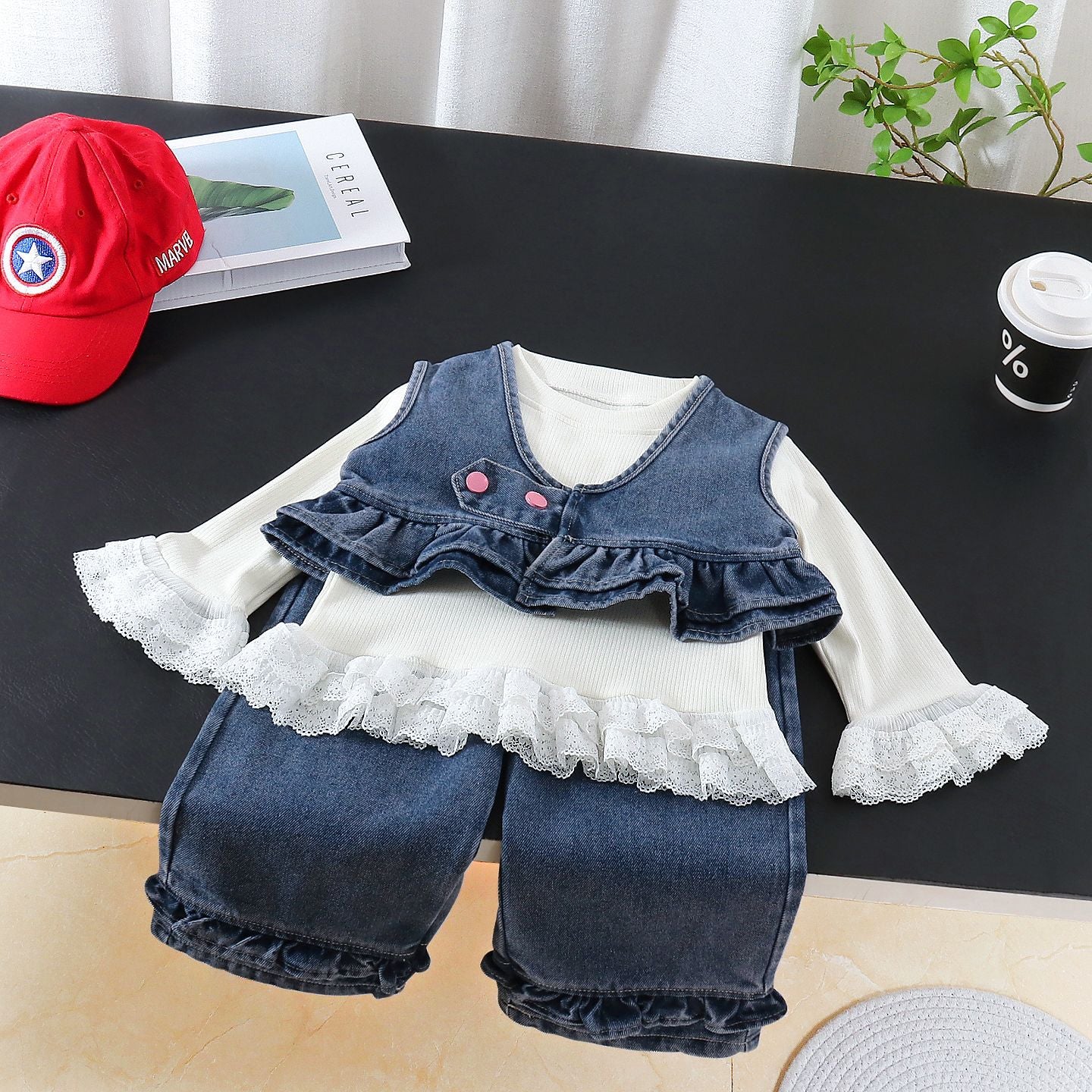 Cowboy vest three piece set for spring and autumn