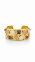 gem-accented gold cuff bracelet