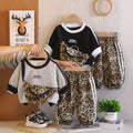 Round neck shoulder bag long sleeved two-piece set for babies