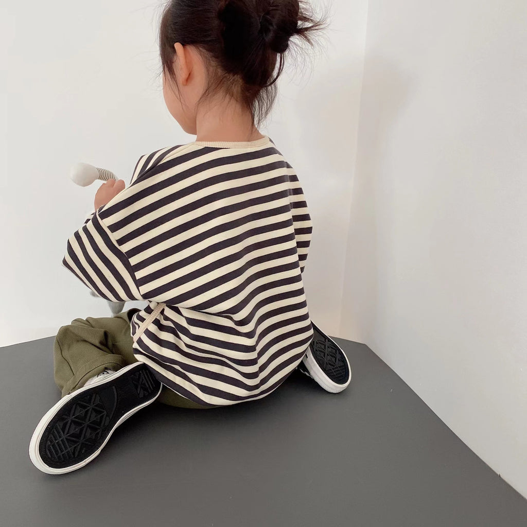 Children's striped hoodie