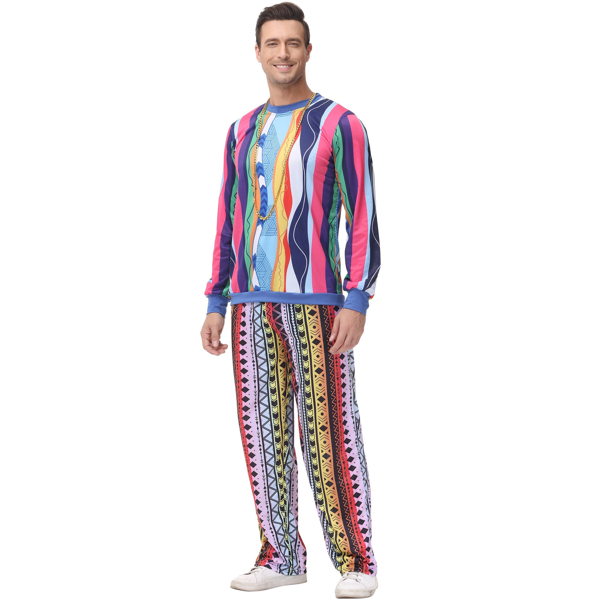 Festival Cosplay Costume Retro Hip-Hop Stage Performance Outfit Men's Role Play Uniform