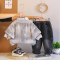 Three piece vest shirt set for baby and children's clothing