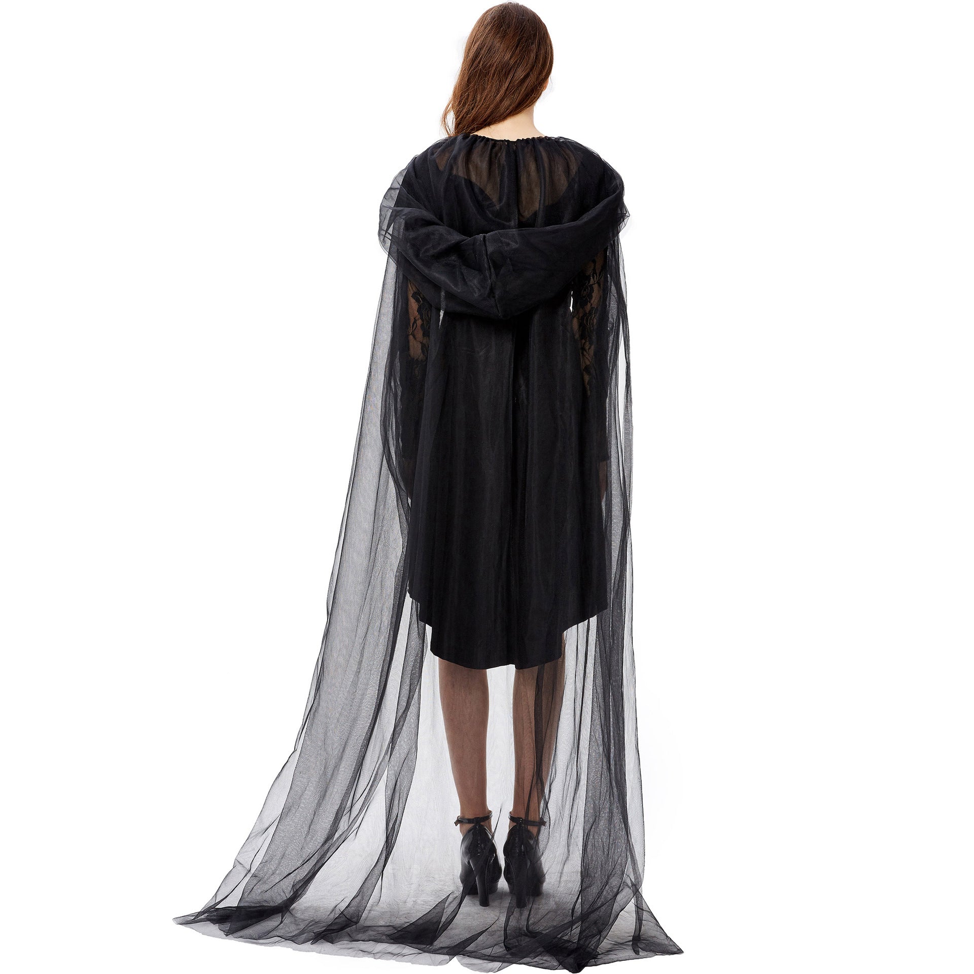 Dark Vampire Witch Costume Halloween Outfit Death Cloak Witch Dress Costume for Party