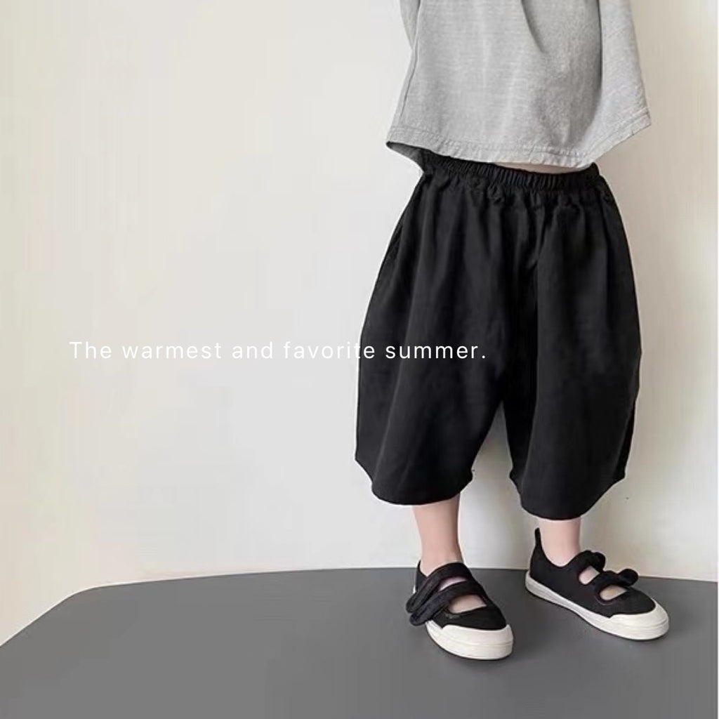 Standing cut cotton and linen wide leg pants