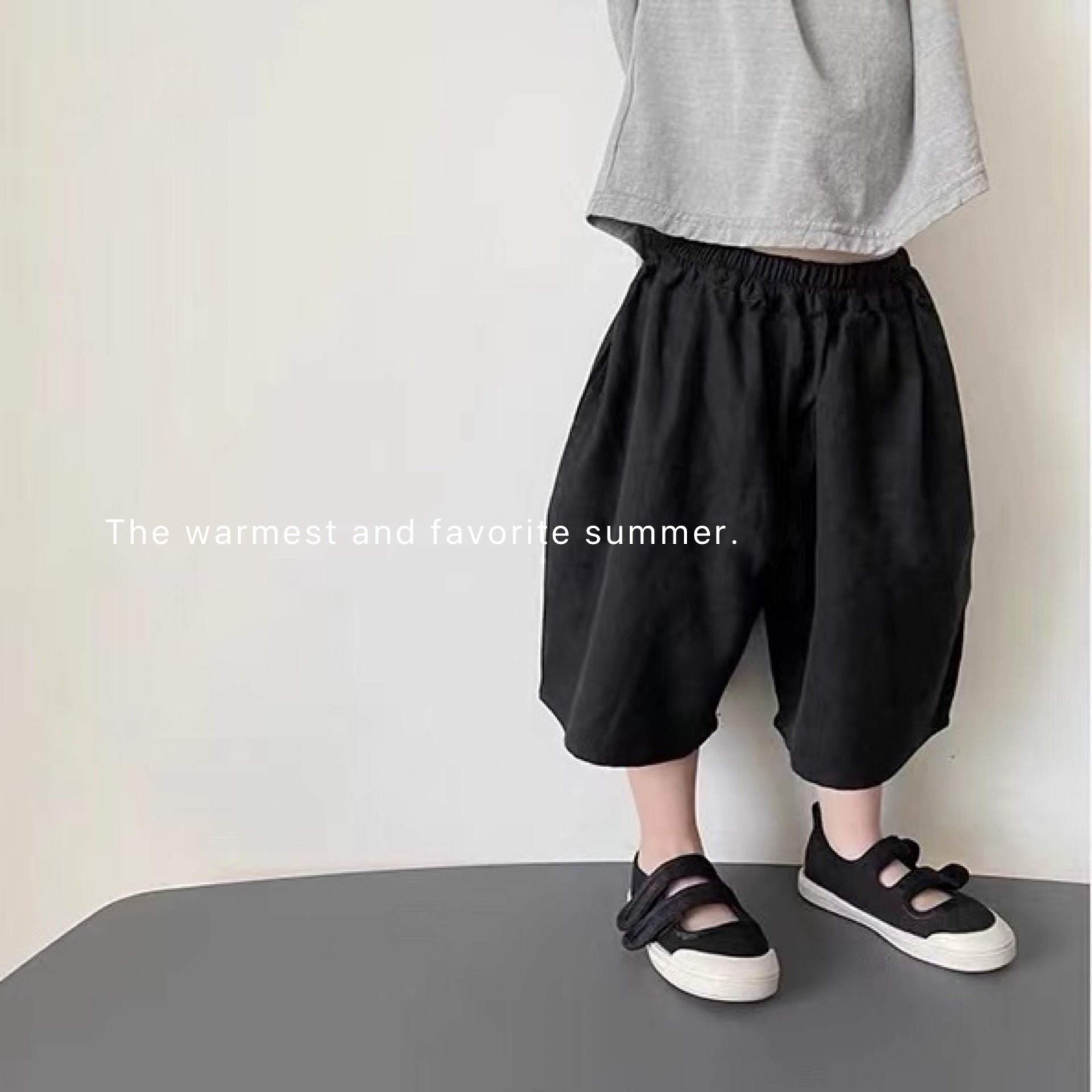 Standing cut cotton and linen wide leg pants