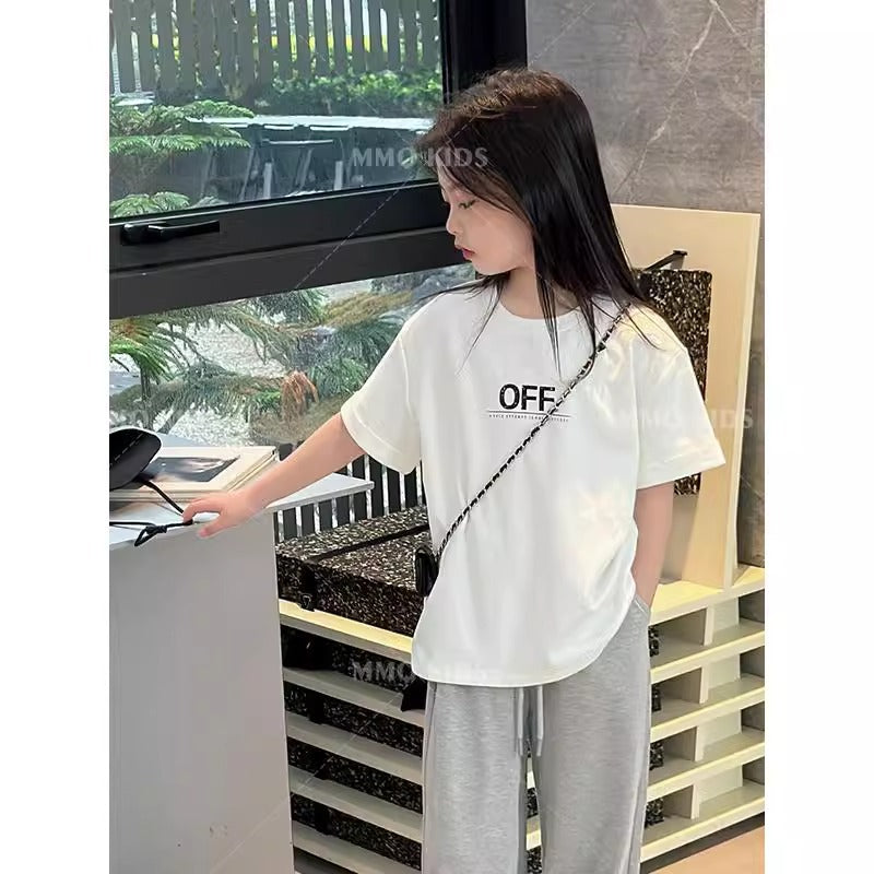 Round Neck Short Sleeve T-Shirt for Girls