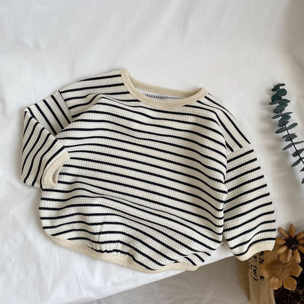 Striped contrasting edge hoodie
