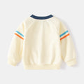Boy's Beige Crewneck Pullover, Cartoon Big Mouth Bird Casual Hoodie, Comfortable Kids Sweatshirt