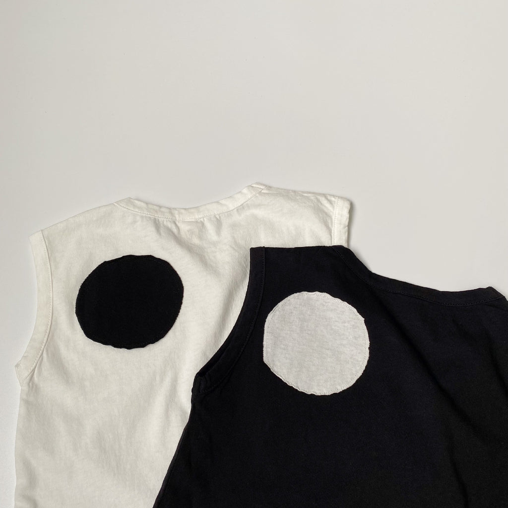 Children's cotton and linen back patch vest