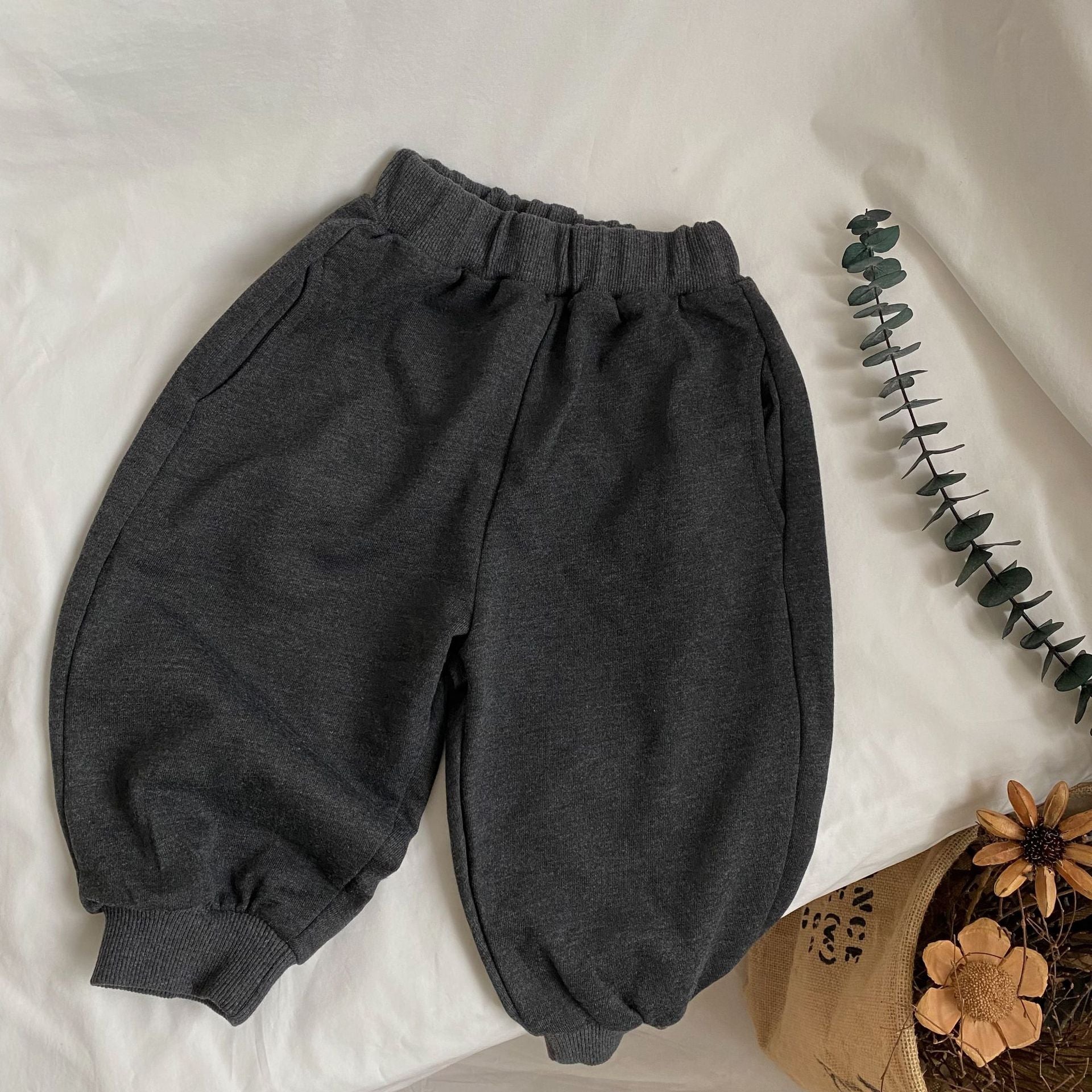 Washed tone drawstring pants