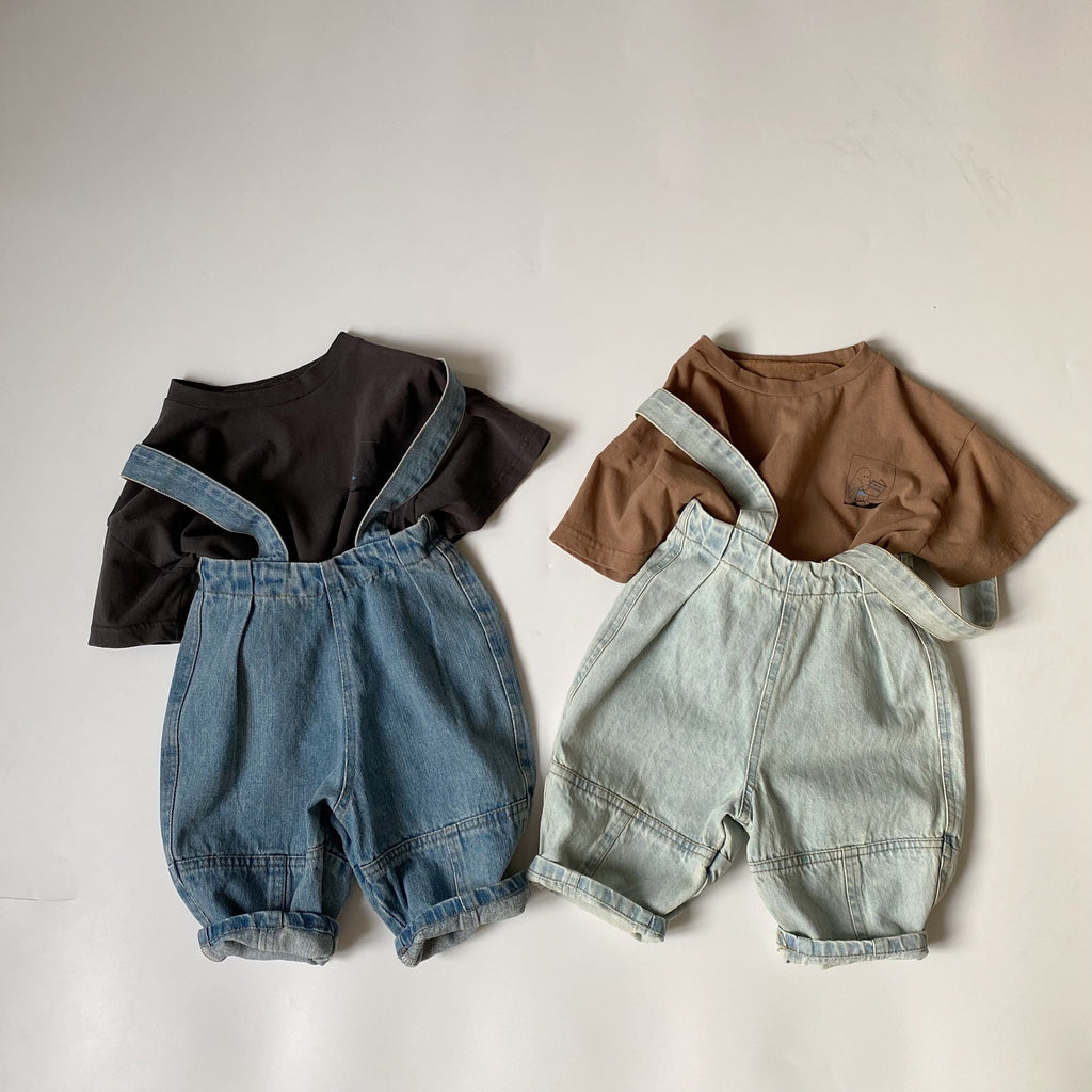 Children's suspender denim overalls
