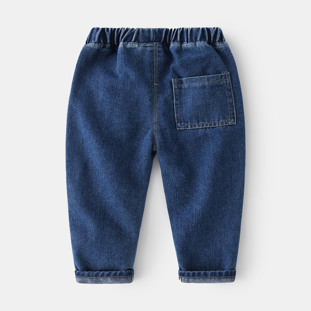 Casual Soft Comfortable Pants Cotton Solid Color  Cute Children's Clothing Boys' Denim Long Pants