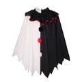 Horror Clown Cosplay Costume Halloween Women's Black and White Cape Masquerade Adult Cosplay Role Play Costume