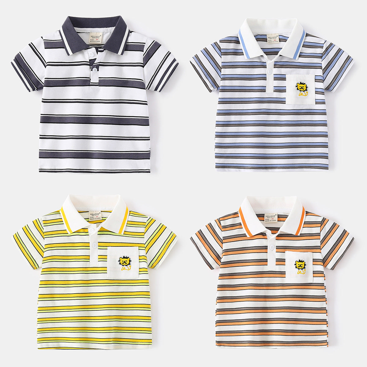Boy's Short Sleeve T-Shirt Children's Polo Shirt Casual Top for Toddlers