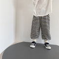 Woolen hoodie striped pants