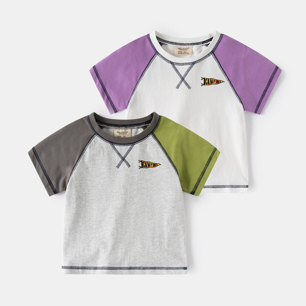 Round Neck Short Sleeve T-Shirt for Boys Casual Summer Clothing