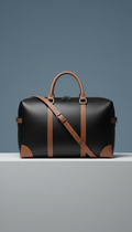 Leather Weekender Bag with Structured Base