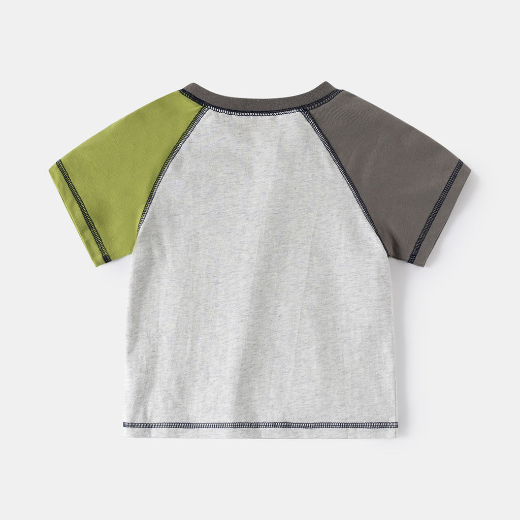 Round Neck Short Sleeve T-Shirt for Boys Casual Summer Clothing