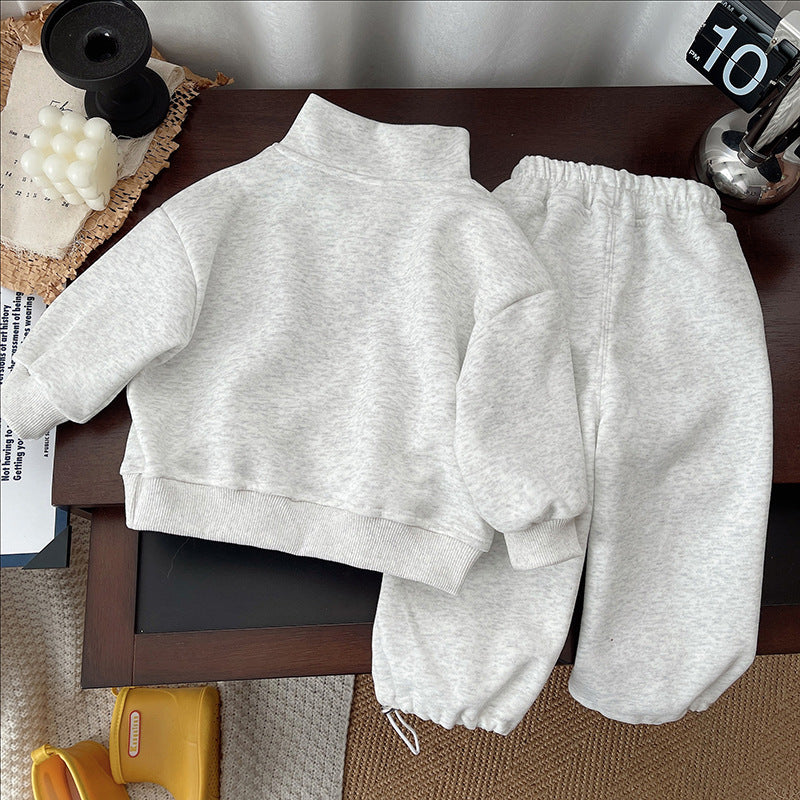 Sportswear Half Zipper Long Sleeve Two Piece Set