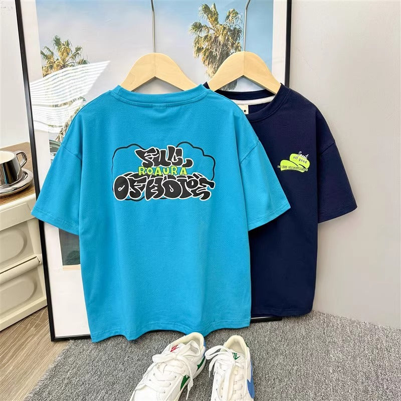 Children's Boy Short Sleeve T-ShirtTop Trendy T for Kids