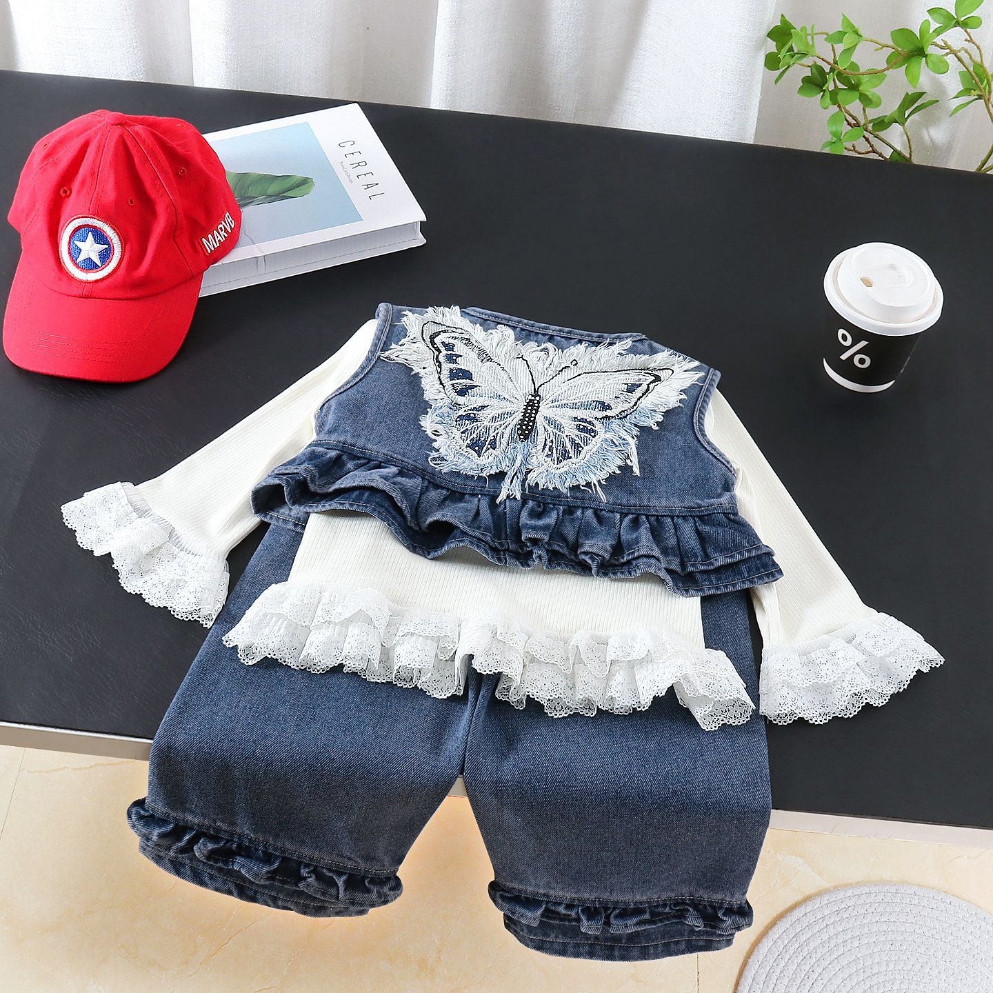 Cowboy vest three piece set for spring and autumn