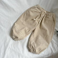 Children's drawstring corduroy sports pants