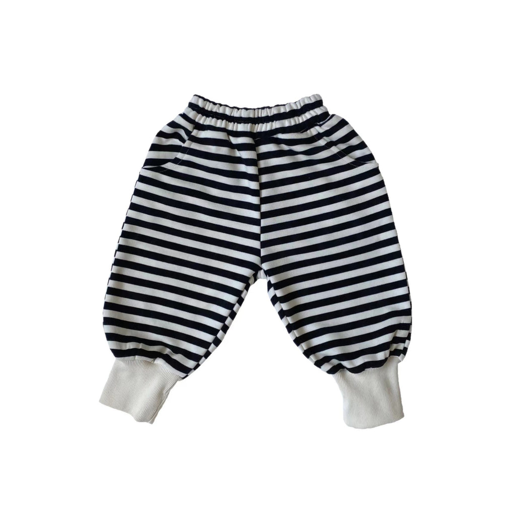 Woolen hoodie striped pants