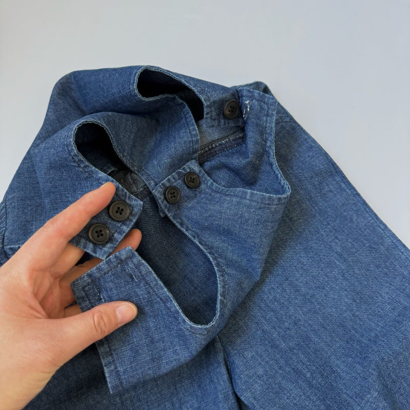 Children's sleeveless denim jumpsuit