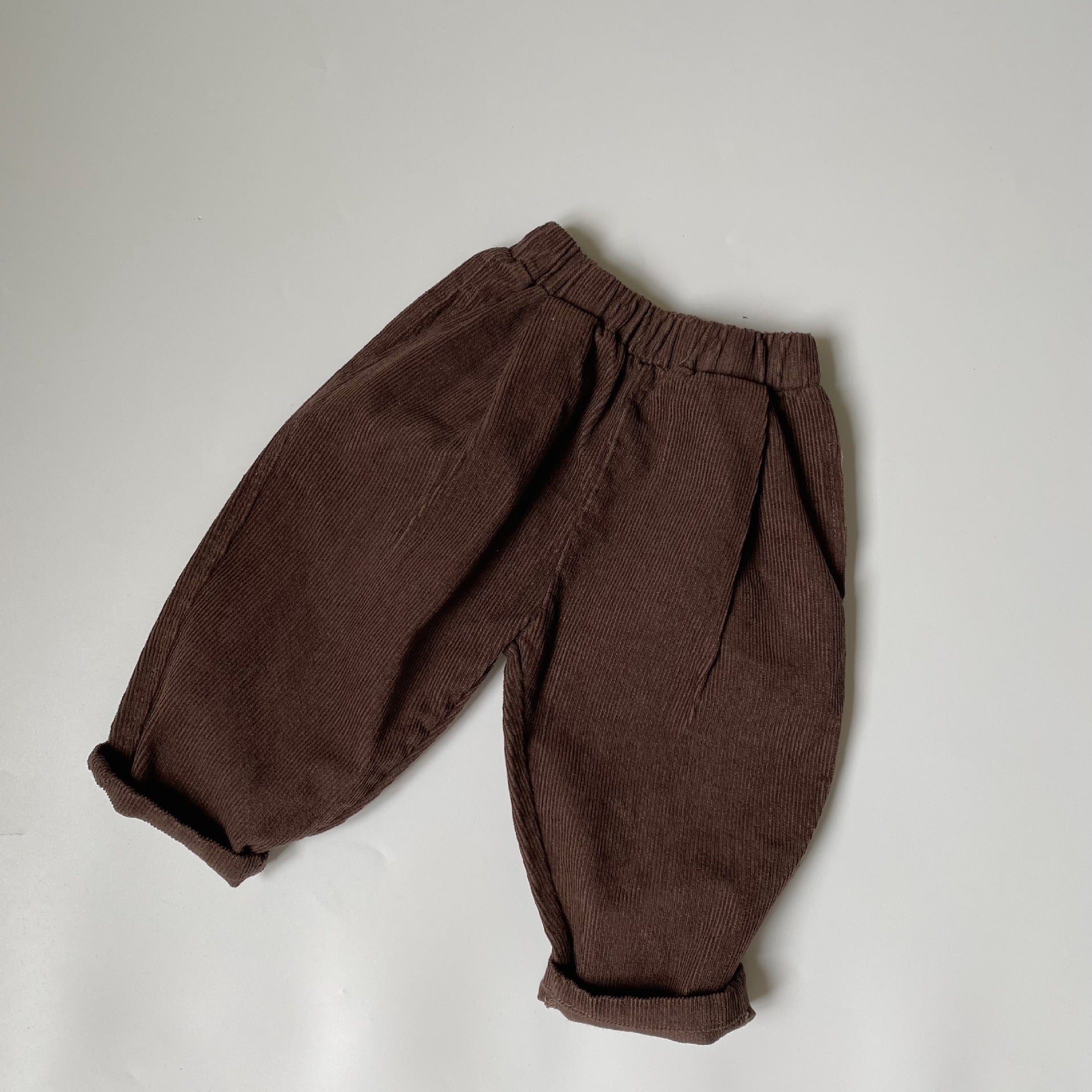 Solid color light core velvet pants