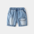 Solid Color Trendy Five-Point Denim Shorts for Kids Soft and Comfortable Children's Pants