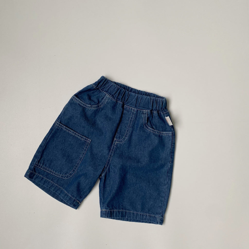 Children's front pocket denim 7-inch pants