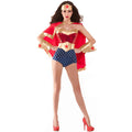 Halloween Costume Women's Cape Superhero Outfit Sexy Bodysuit Cloak Wonder Woman Uniform
