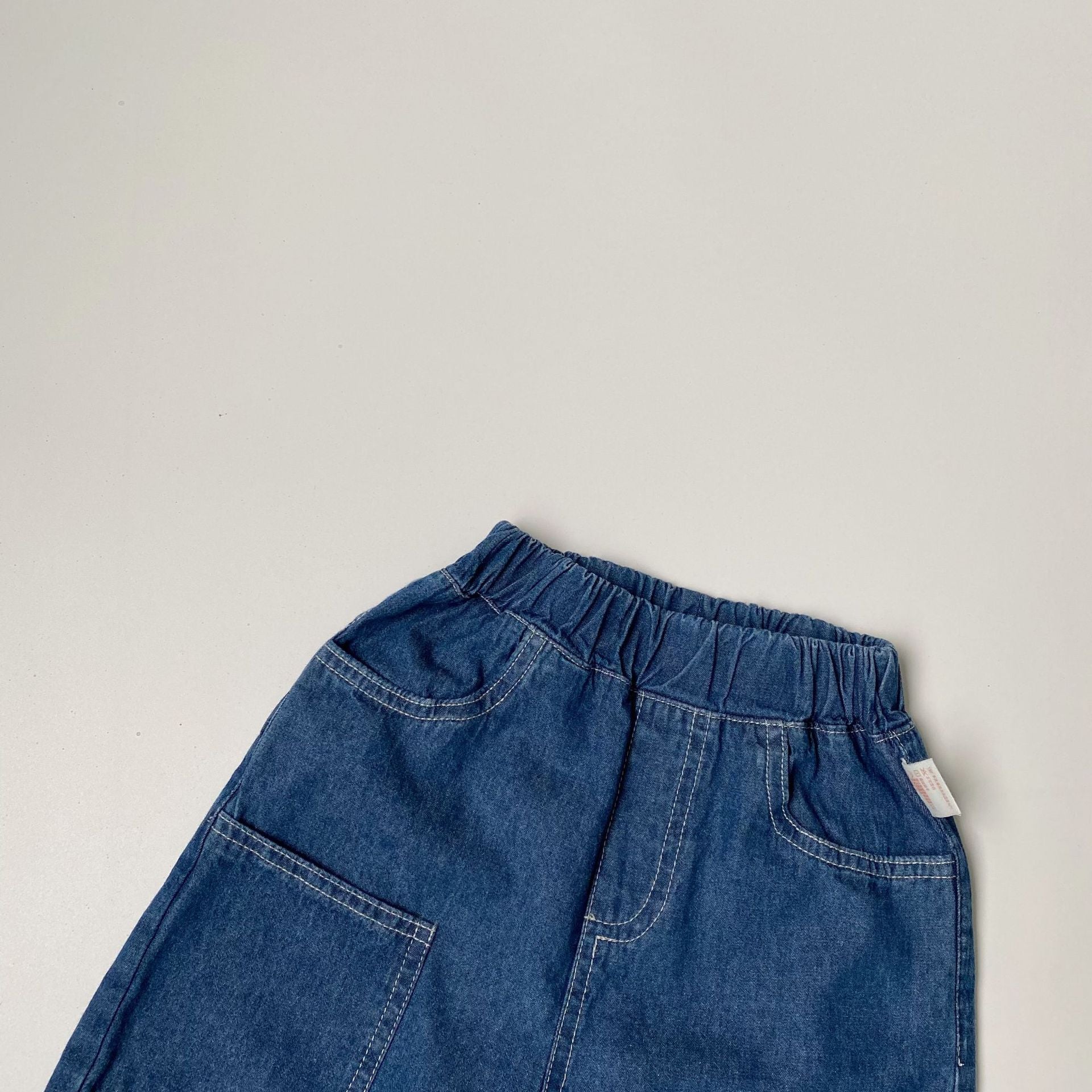 Children's front pocket denim 7-inch pants