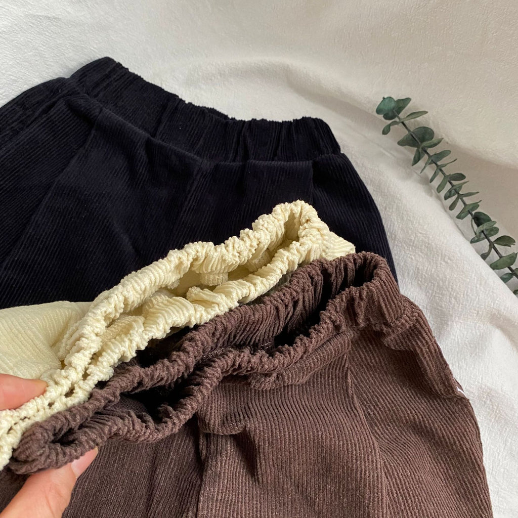 Solid color light core velvet pants