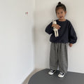 Children's letter embroidered fleece hoodie