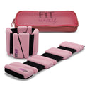 FITWAY Adjustable Silicone Ankle & Wrist Weights - 2lb Pair (Pink)