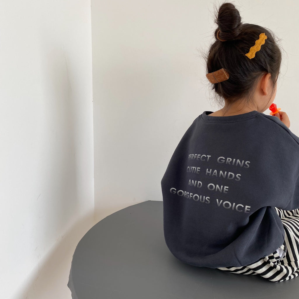 Children's letter embroidered fleece hoodie